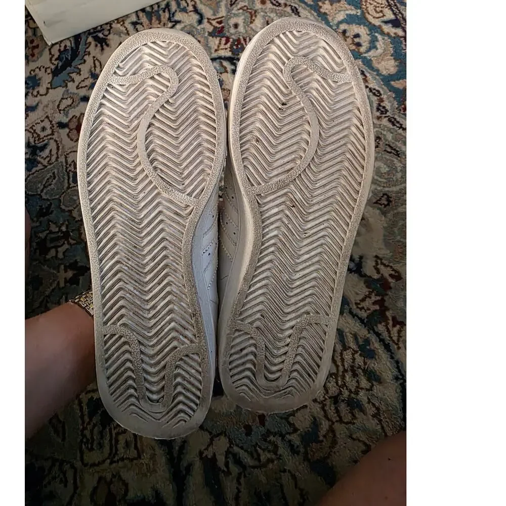Original Adidas,‎ white on white superstar trainers sz 6